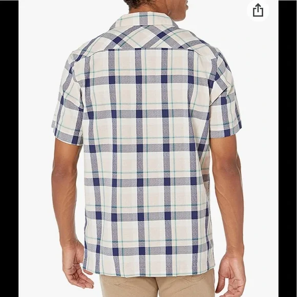 - NWT Lacoste Men's Short Sleeve Plaid Relaxed Fit Woven Shirt - Picture 2 of 5